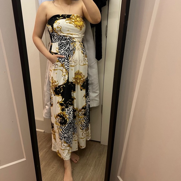 absolutely love it printed strapless maxi dress with pockets Oct sale - Picture 3 of 7